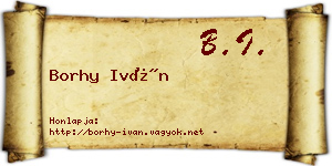 Borhy Iván névjegykártya